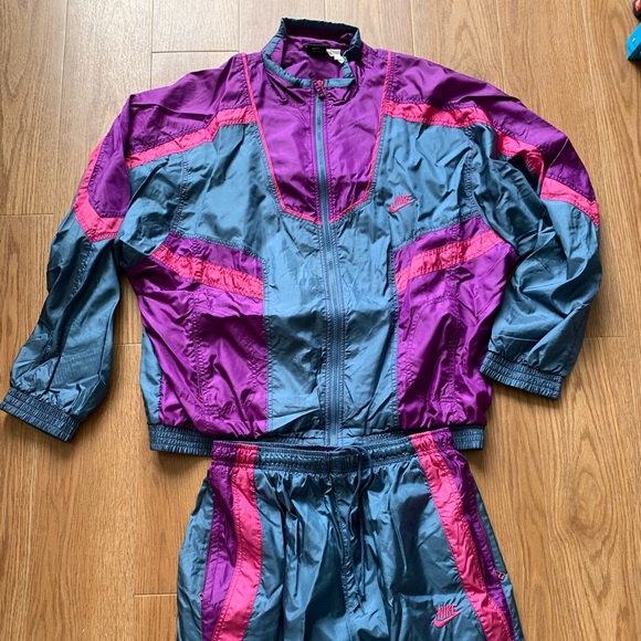 Nike vintage windbreaker Set zip jacket and pant set - Picture 2 of 7